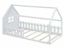 Hauss Spole Cama casita infantil 90x200 cm - con barrotes de seguridad - Estructura de madera blanca - Estilo escandinavo limpio (sin colchón)