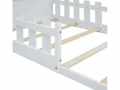 Hauss Spole Cama casita infantil 90x200 cm - con barrotes de seguridad - Estructura de madera blanca - Estilo escandinavo limpio (sin colchón)