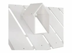Outlet Cama casita 120x200cm con cama nido 120x190cm, Cama infantil con techo, chimenea, parrilla por 3 lados, pino + MDF, Blanco