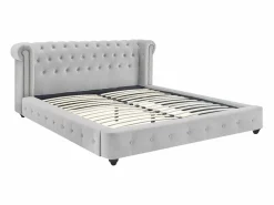 Vente-unique Cama chesterfield 160 x 200 cm pana + colchón - TONGERLA