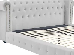 Vente-unique Cama chesterfield 160 x 200 cm pana + colchón - TONGERLA