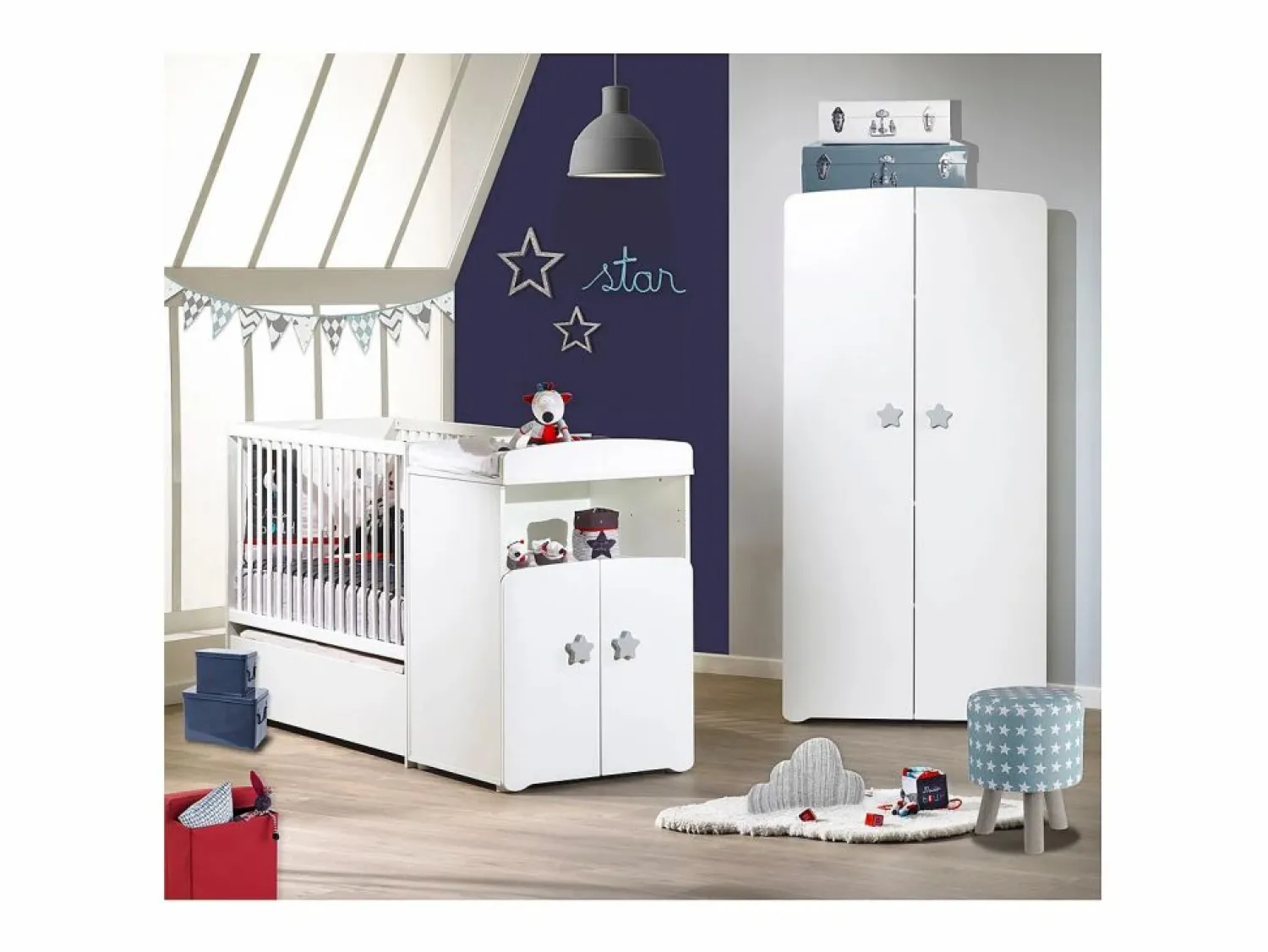 Cama combinada convertible de 120x60 a 90x190