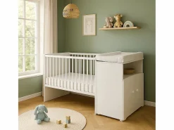 Sale Cama combinada convertible de 120x60 a 90x190 Blanco
