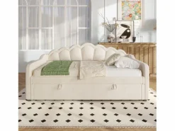 Sale Merax Cama con almacenaje - 90 x 200 cm - sofá cama con LED - sin colchón - terciopelo + MDF - Beige