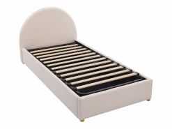 Sale Vente-unique Cama con almacenaje LIRIMO de 90 x 190 cm en tejido bouclé color Crema