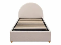 Sale Vente-unique Cama con almacenaje LIRIMO de 90 x 190 cm en tejido bouclé color Crema
