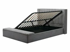 Vente-unique Cama con almacenamiento de 180 x 200 cm con banco en tela color + colchón - DOUINO