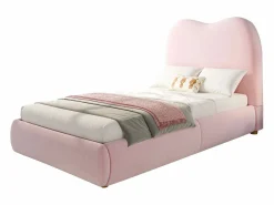 New Cama con almacenamiento infantil 90x200 cm - con cabecero acolchado - Revestimiento de terciopelo - (colchón no incluido) Cama Terciopelo|Cama Con Canapé