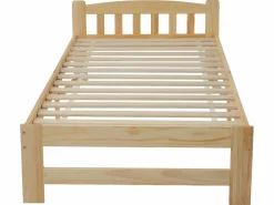 Clearance Cama con cabecero - 90 x 200 cm - madera maciza - somier de láminas - color natural Cama Infantil