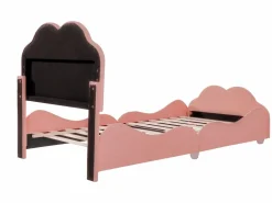 Merax Cama con cabecero en forma de nube 90 x 200 cm - terciopelo - para niños - color