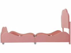 Merax Cama con cabecero en forma de nube 90 x 200 cm - terciopelo - para niños - color
