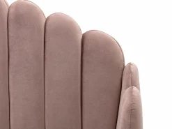 Vente-unique Cama con cabecero ondulado 140 x 190 cm Terciopelo rosa charme vintage + colchón SAGALI