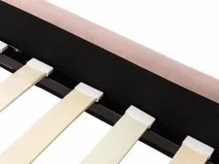 Online Vente-unique Cama con cabecero ondulado 140 x 190 cm Terciopelo rosa charme vintage SAGALI Rosa palo