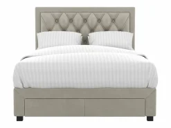 Sale Cama con cajones LEOPOLD - Tela color - 180 x 200 cm Cama Terciopelo|Cama Con Almacenaje