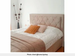 Sale Cama con cajones LEOPOLD - Tela color - 180 x 200 cm Cama Terciopelo|Cama Con Almacenaje