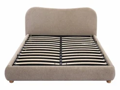 Best Vente-unique Cama con canapé 140 x 190 cm en tela color + colchón - VANARI Topo