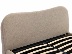 Best Vente-unique Cama con canapé 140 x 190 cm en tela color + colchón - VANARI Topo