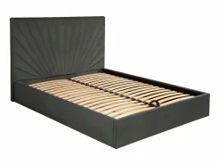 New Cama con canapé abatible 140 x 190 cm terciopelo RILIODA Cama Terciopelo