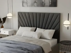 New Cama con canapé abatible 140 x 190 cm terciopelo RILIODA Cama Terciopelo