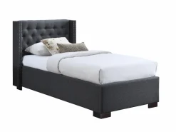 Discount Cama con canapé de 90 x 200 cm con cabecero tapizado en tela y colchón - MASSIMO Cama Infantil