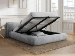 Vente-unique Cama con canapé king size 180 x 200 cm de tela color + colchón - MIRSIO