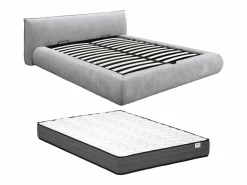 Vente-unique Cama con canapé king size 180 x 200 cm de tela color + colchón - MIRSIO