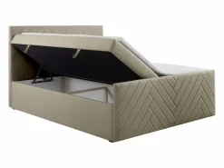 Outlet Cama con canapés abatibles - 160 x 200 - Terciopelo - - MAKANA Cama Continental Boxspring