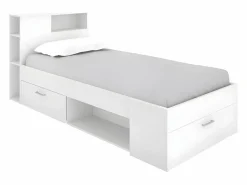 Online Vente-unique Cama con compartimentos 90 x 190 cm LEANDRE - Color: Blanco