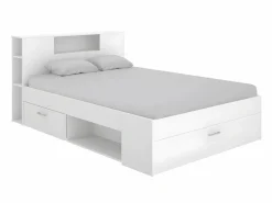 Vente-unique Cama con compartimentos 140 x 190 cm color + somier + colchón - LEANDRE