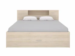 Vente-unique Cama con compartimentos 140 x 190 cm color natural + somier + colchón - LEANDRE