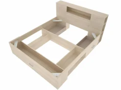 Vente-unique Cama con compartimentos 140 x 190 cm color natural + somier + colchón - LEANDRE