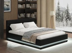 Online Habitat et jardin Cama con LED "Anastasia"- 160 x 200 cm - Negro