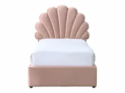 Discount Vente-unique Cama concha 90 x 190 cm con 2 cajones de terciopelo + colchón - MOANA Rosa