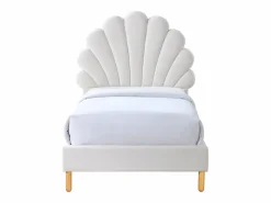 New Cama concha 90 x 190cm en terciopelo beige con colchón - MOANA Cama Terciopelo|Cama Infantil