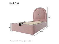 Sale Cama contenedor 90 x 190 cm con cabecero redondo - Terciopelo - Estampado cósmico - (sin colchón) Cama Terciopelo