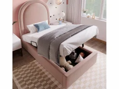 Sale Cama contenedor 90 x 190 cm con cabecero redondo - Terciopelo - Estampado cósmico - (sin colchón) Cama Terciopelo