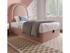 Sale Cama contenedor 90 x 190 cm con cabecero redondo - Terciopelo - Estampado cósmico - (sin colchón) Cama Terciopelo