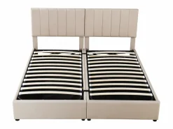 Outlet Cama contenedor 180 x 200 cm/2 x 90 x 200 cm con cabecero - cama modular - apertura lateral - tejido de lino - Cama Con Canapé|Cama Con Almacenaje