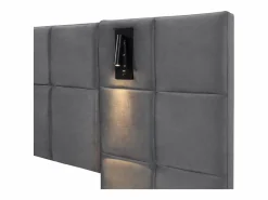 Outlet Cama contenedor de terciopelo - 180x200cm - con LED y puerto de carga - (mesita de noche no incluida) Cama Terciopelo