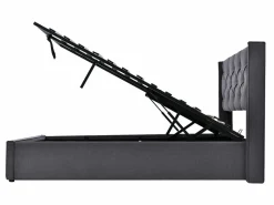 Discount Merax Cama contenedor 140x200 cm acolchada de algodón, somier incluido, oscuro Gris