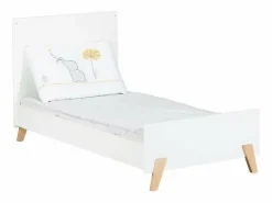 Cama convertible 140x70 - Little Big Bed sobre patas de madera blanca