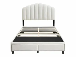 Best Cama de 160 x 200 cm con cajones - Terciopelo - + Colchón - ILISIO Cama Terciopelo