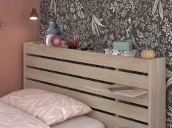 New Cama de 90 x 200 cm con canapé color natural + somier - TENALIA Cama Infantil