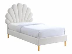 Cama de concha 90 x 190 cm en terciopelo beige - MOANA Cama Terciopelo|Cama Infantil