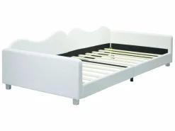 Sale Merax Cama de día tapizada - 90 x 200 cm - 2 cajones - tejido afelpado - somier de láminas - para niños o bebés - Blanco