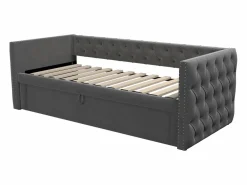 Cama de día 90x200 cm, cama nido 90x190 cm - Cama infantil en terciopelo con somier de láminas Cama Terciopelo|Cama Diván