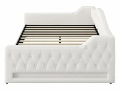 Hauss Spole Cama de día 140x200 cm en lino - Cama de adulto con canapé y LED