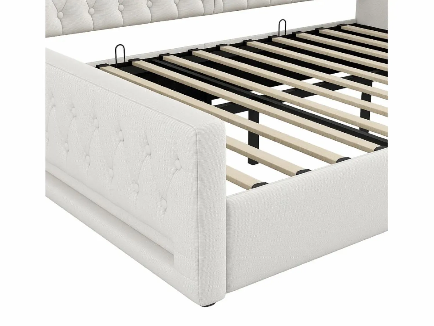 Hauss Spole Cama de día 140x200 cm en lino - Cama de adulto con canapé y LED