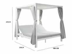Best Concept-Usine Cama de jardín de 2 plazas CORDOUE Blanco
