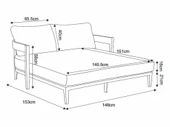 Cama de jardín de aluminio - Antracita - NYDELO de Tumbona